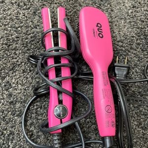 Mini hair straightener and Mini hair straightening brush